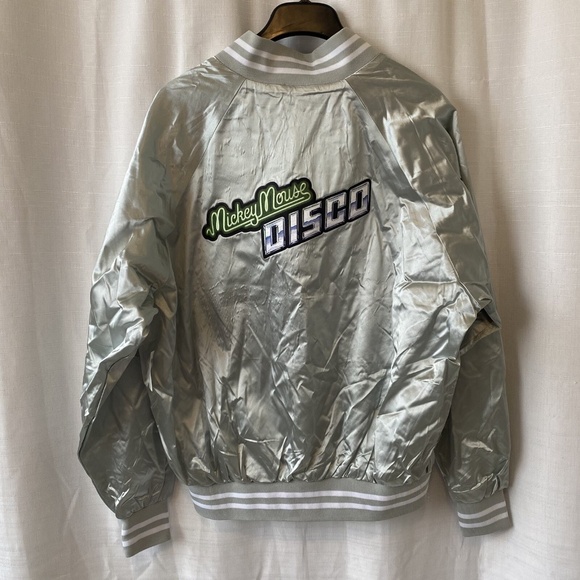 Walt Disney Imagineering Exclusive Large Mickey Disco Silver Varsity Jacket NWT - Picture 9 of 14